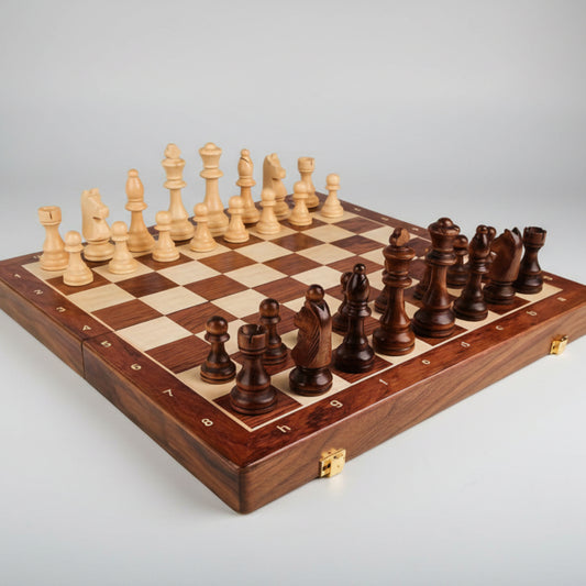 Wooden Chess Set Walnut Board Premium Pieces 1