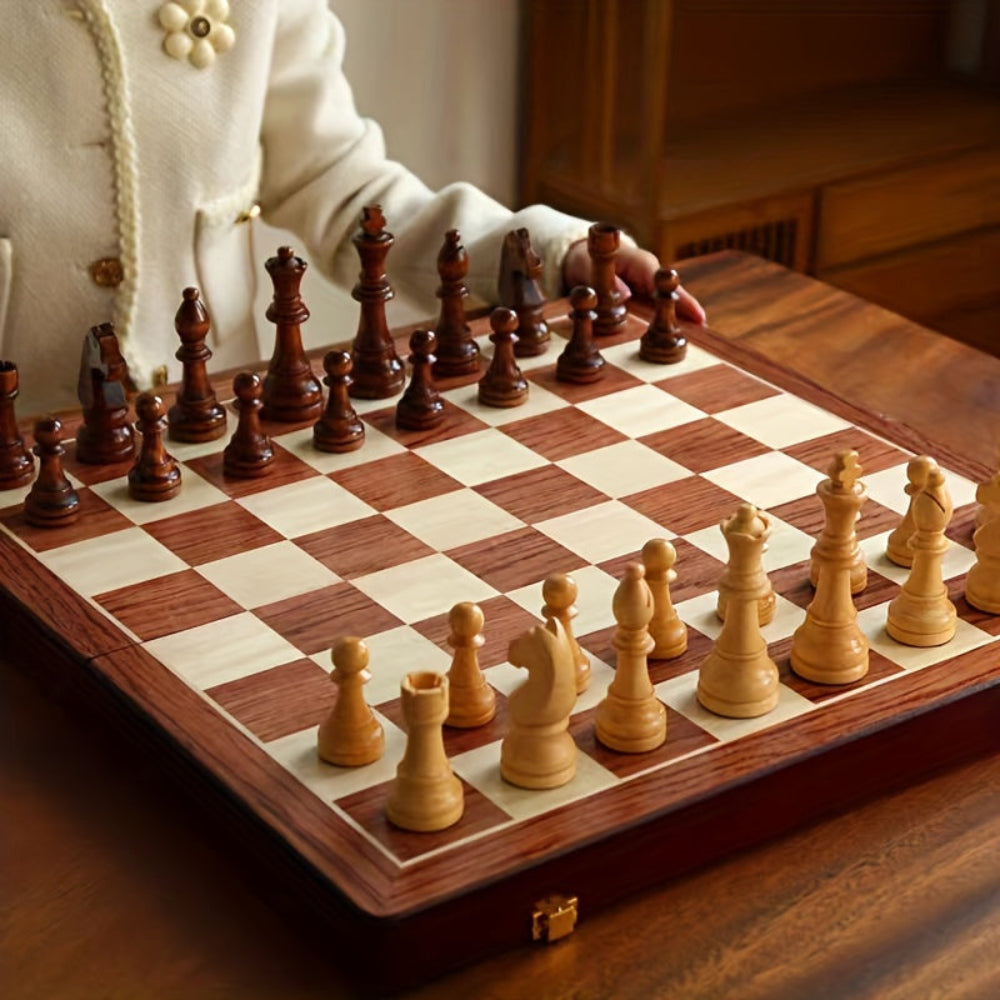Wooden Chess Set Walnut Board Premium Pieces 5