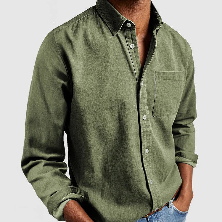 Men's Casual Comfortable Shirt with Notched Collar