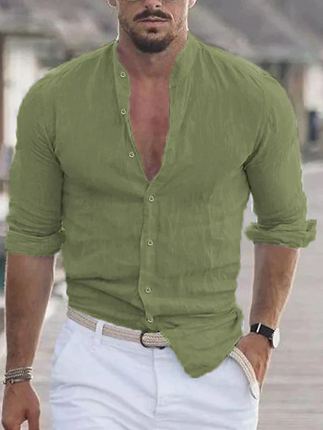 Men's Elegant Linen Shirt with Lightweight Breathability