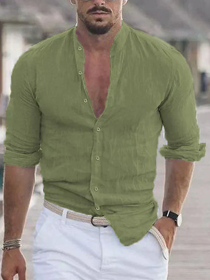 Men's Elegant Linen Shirt with Lightweight Breathability