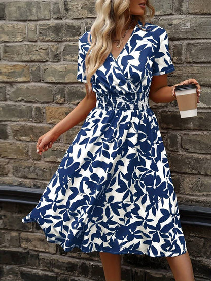 Variant image for Women's Elegant High-Quality Wrap Dress with Short Sleeves-17