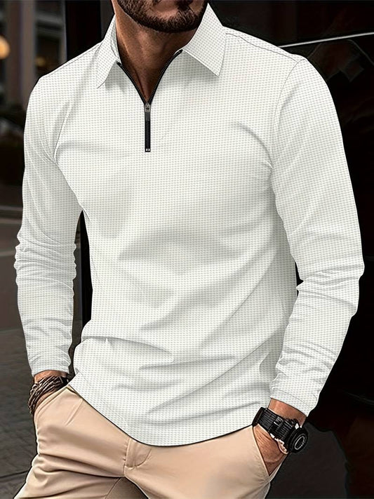 Men's Casual Soft Waffle Shirt with Long Sleeves