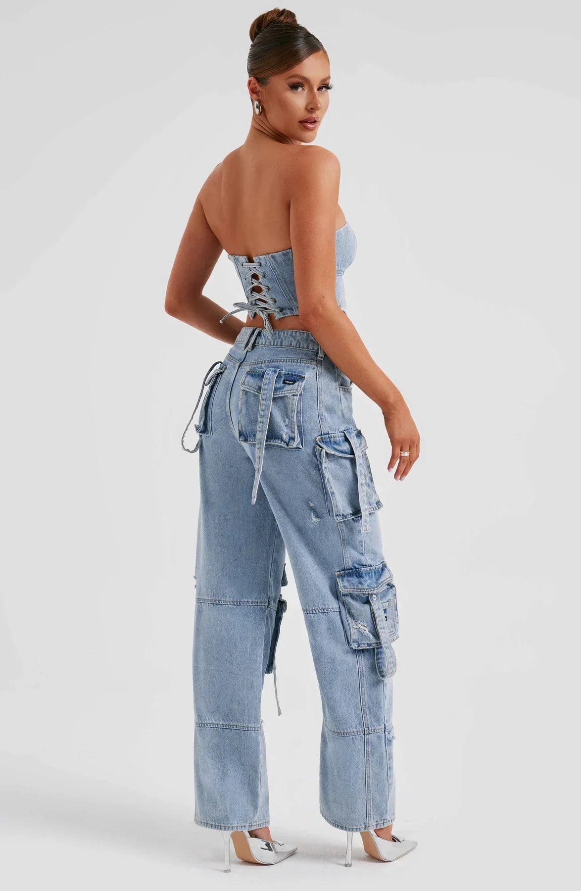 ChicFusion – Stylish Corset & Cargo Pants Set, Flattering Fit, Durable Fabric, Perfect for Casual & Elevated Looks