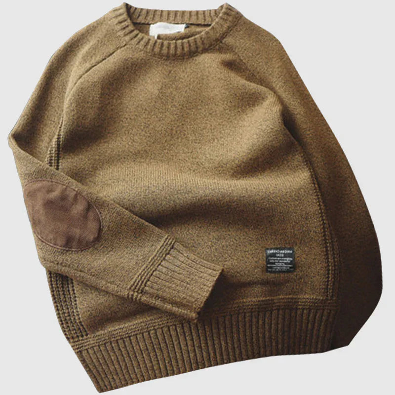 Men's Stylish Warm Cashmere Jumper with Elbow Padding | Ideal for Winter