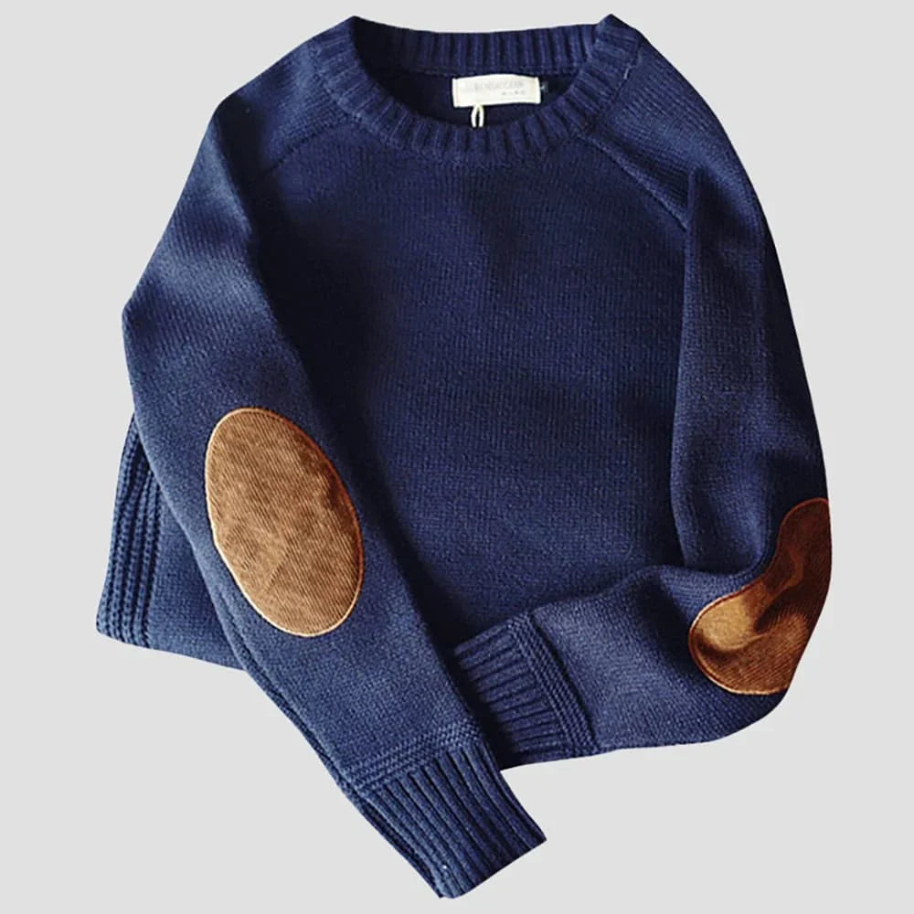 Men's Stylish Warm Cashmere Jumper with Elbow Padding | Ideal for Winter