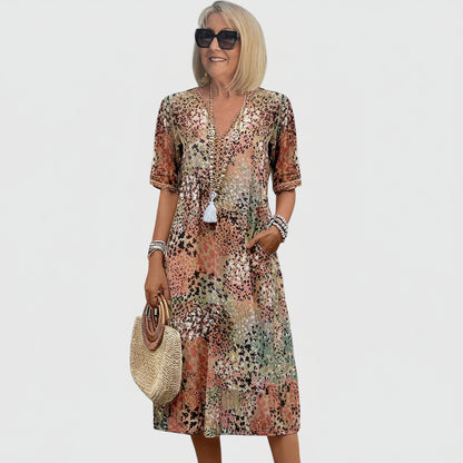 Women's Summer Dress Floral Midi | Elegant Casual Dress