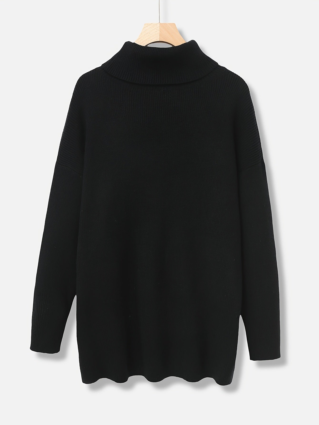 Women's Oversized Solid Colour Turtleneck Jumper | Ideal for Winter