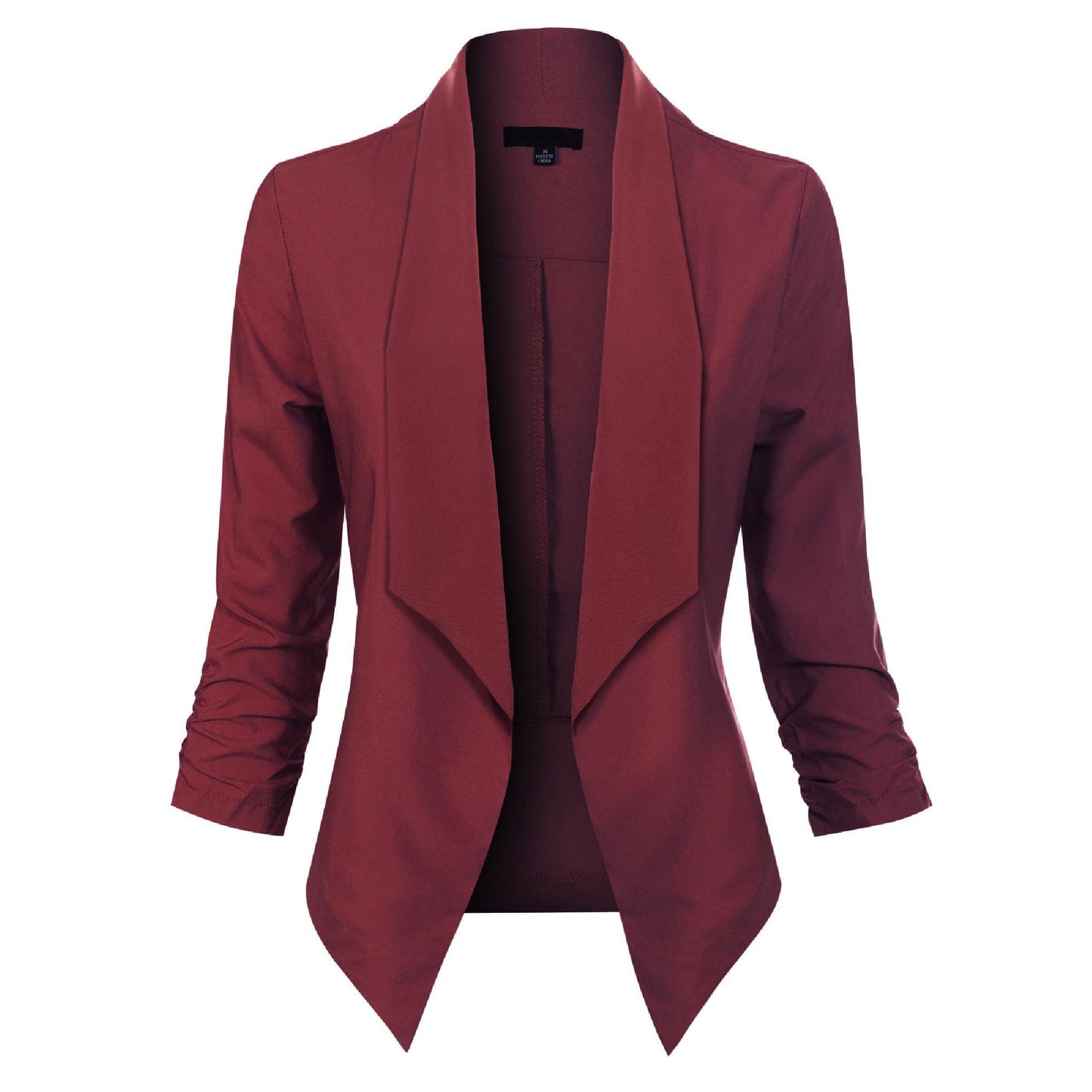 Women’s Open Front Draped Blazer Long Sleeve Office Wear