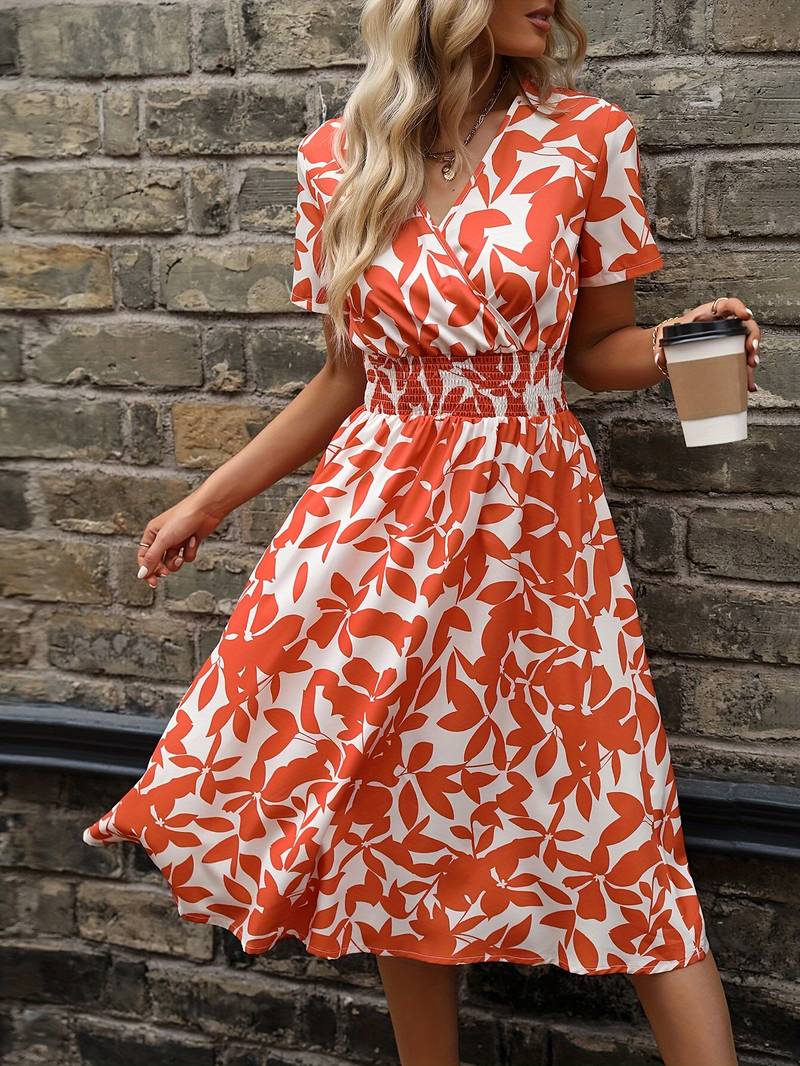 Variant image for Women's Elegant High-Quality Wrap Dress with Short Sleeves-25