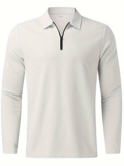 Men's Casual Soft Waffle Shirt with Long Sleeves
