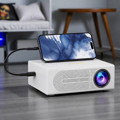 Mini Projector – 3000 Lumen Portable Device for Home and Outdoor Use