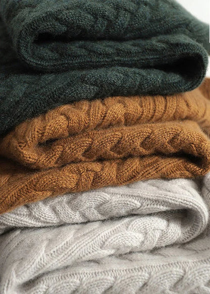 Women's Chunky Knit Jumper with Stand Collar and Button | Ideal for Winter