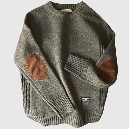 Men's Stylish Warm Cashmere Jumper with Elbow Padding | Ideal for Winter
