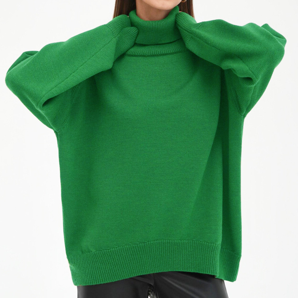 Women's Oversized Soft Knitted Turtleneck Sweater | Ideal for Autumn/Winter