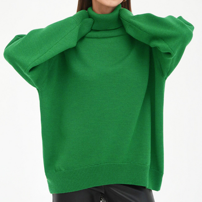 Women's Oversized Soft Knitted Turtleneck Sweater | Ideal for Autumn/Winter