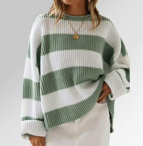 Women's Light Striped Knit Jumper | Ideal for Winter