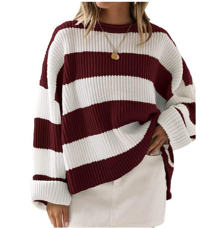 Women's Light Striped Knit Jumper | Ideal for Winter