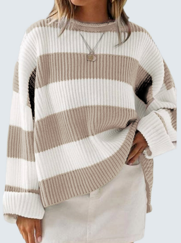 Women's Light Striped Knit Jumper | Ideal for Winter
