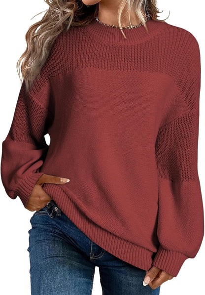 Casual Pure Color Hollowed Out Pullover Sweater with Thread Details for Women | Perfect for Casual Days
