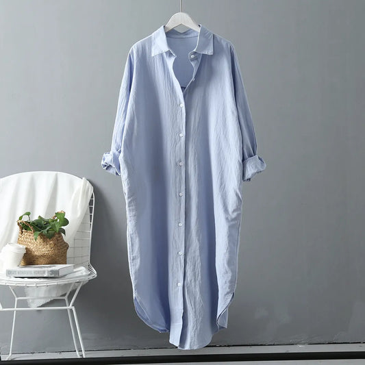 Women's Summer Elegant Loose Shirt Midi Dress | Ideal for Summer