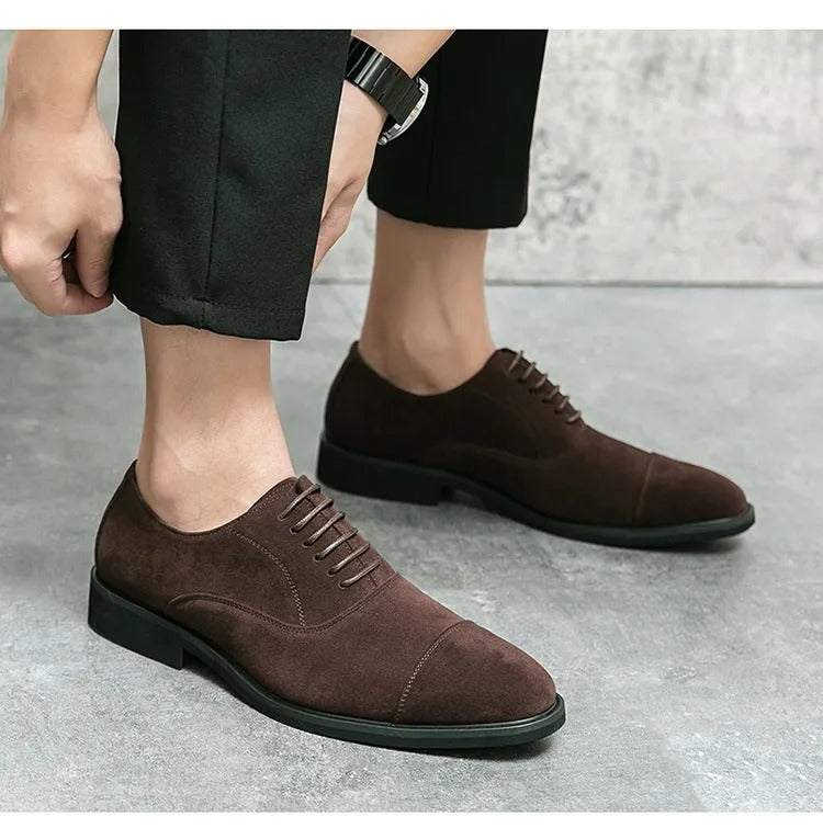 Men's Elegant High-Top Vegan Leather Shoes with Sturdy Sole | Ideal for All Seasons & Formal Occasions