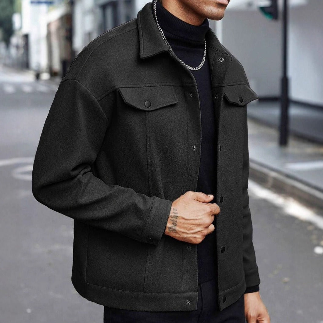 Casual Fleece Print Long Sleeve Winter Jacket For Men | Perfect for Casual Days