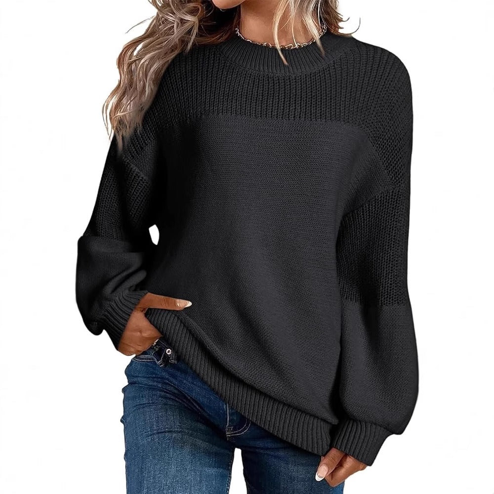 Casual Pure Color Hollowed Out Pullover Sweater with Thread Details for Women | Perfect for Casual Days