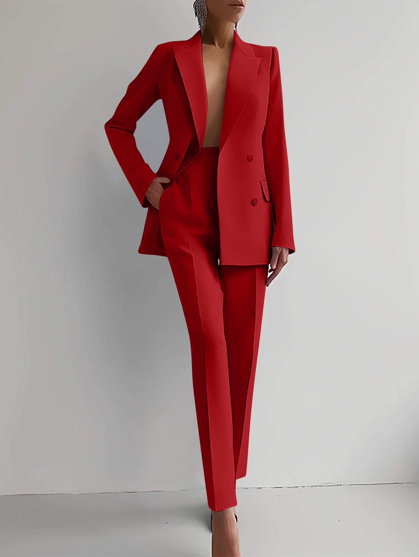 Women's Elegant Office Blazer and Pants Co ords Set | Ideal for Spring/Summer