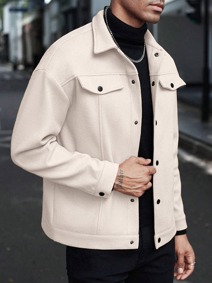 Casual Fleece Print Long Sleeve Winter Jacket For Men | Perfect for Casual Days