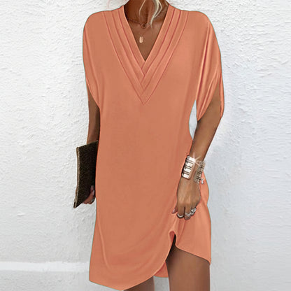 Women's Summer Dress V Neck Split Sleeve | Casual Chic Dress