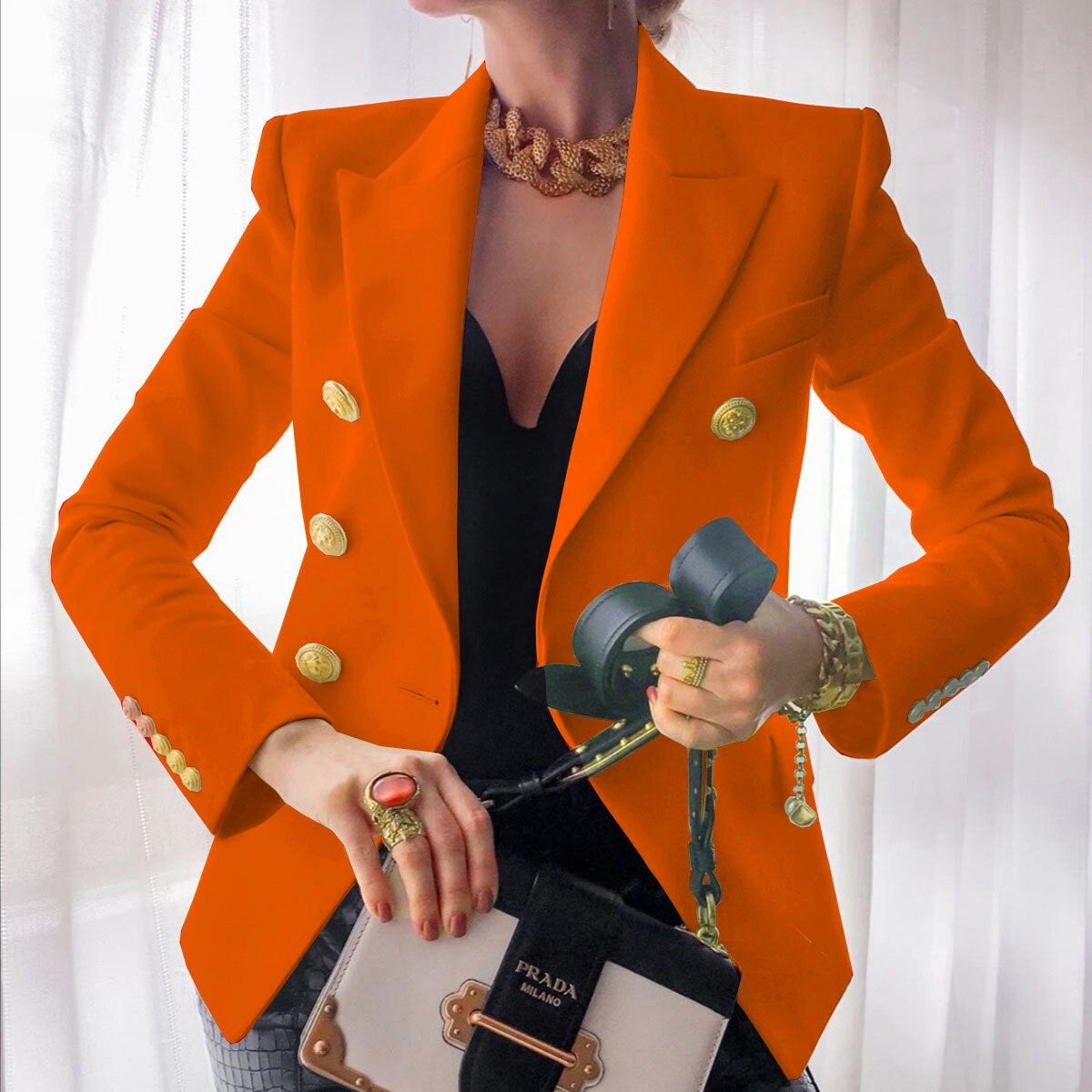 Women's Elegant blazer with front buttons and chest pocket | Perfect for Casual Days
