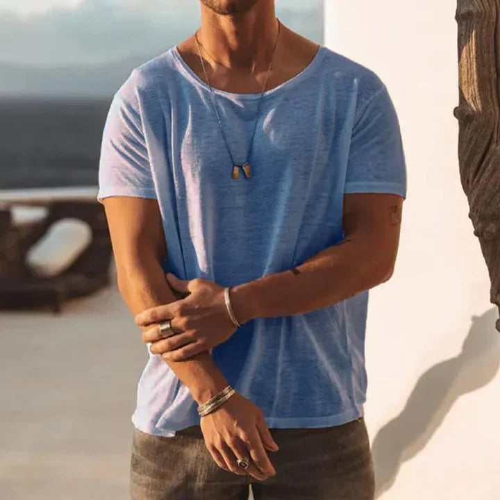 Men's Comfortable Cotton T-Shirt with Crew Neck