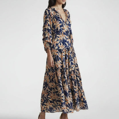 Women's Summer Dress Long Sleeve | Printed Maxi Dress