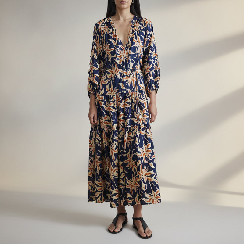 Women's Summer Dress Long Sleeve | Printed Maxi Dress