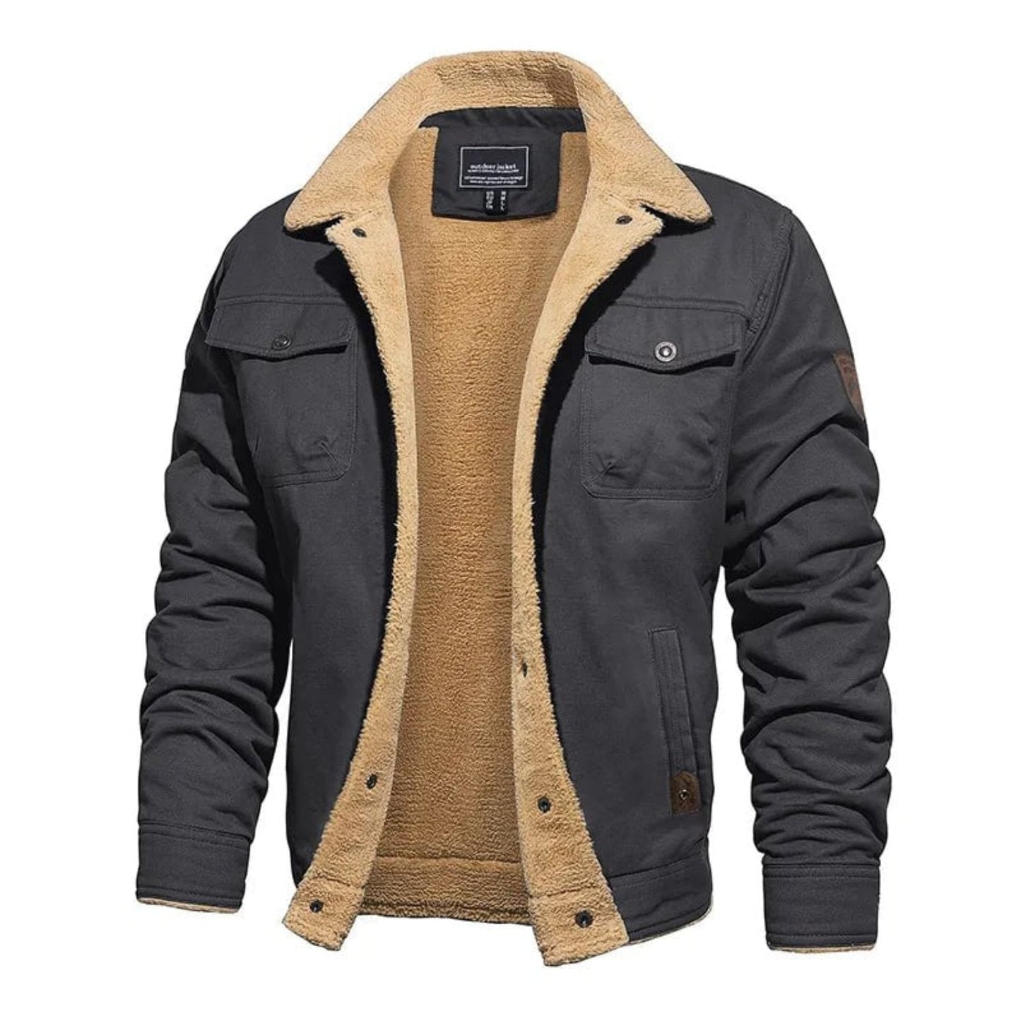 Aiden - Men's Cotton Fleece-lined Jacket with Pockets