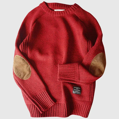 Men's Stylish Warm Cashmere Jumper with Elbow Padding | Ideal for Winter