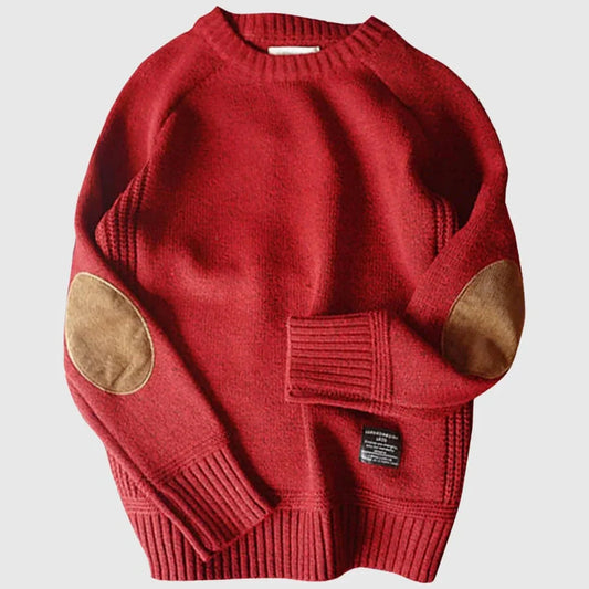Men's Stylish Warm Cashmere Jumper with Elbow Padding | Ideal for Winter