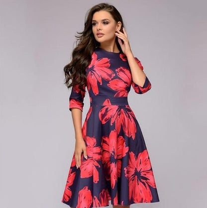 Women's Elegant Soft Fabric Cocktail Dress with Refined Silhouette