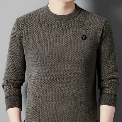 Men's Casual Round Neck Jumper with Patchwork  | Ideal for Winter