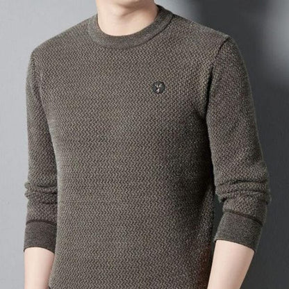 Men's Casual Round Neck Jumper with Patchwork  | Ideal for Winter