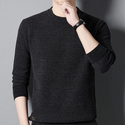 Men's Casual Round Neck Jumper with Patchwork  | Ideal for Winter