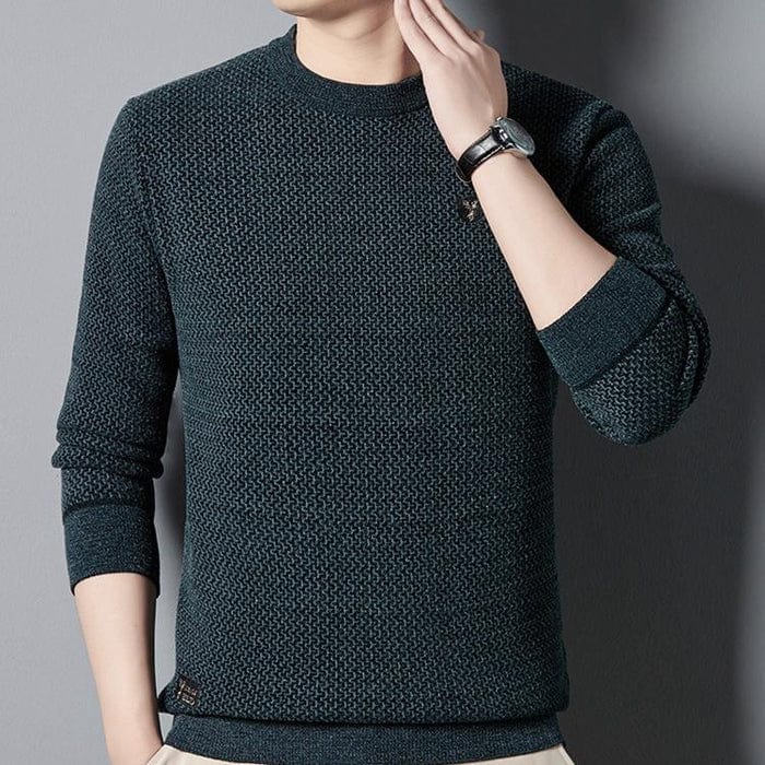 Men's Casual Round Neck Jumper with Patchwork  | Ideal for Winter