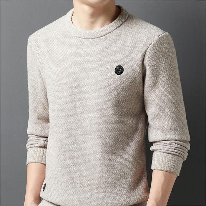 Men's Casual Round Neck Jumper with Patchwork  | Ideal for Winter