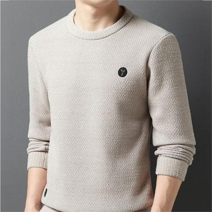 Men's Casual Round Neck Jumper with Patchwork  | Ideal for Winter