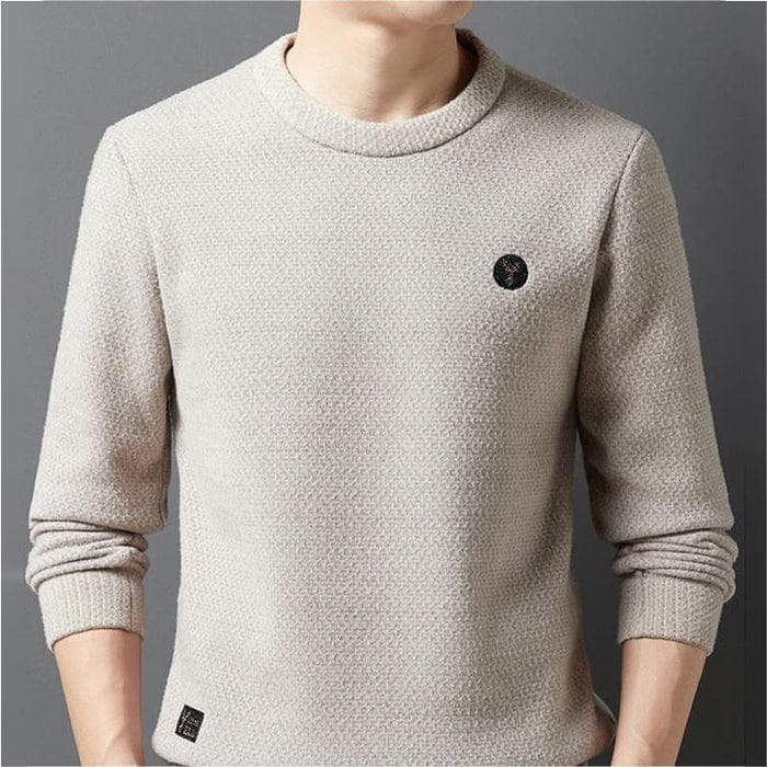 Men's Casual Round Neck Jumper with Patchwork  | Ideal for Winter