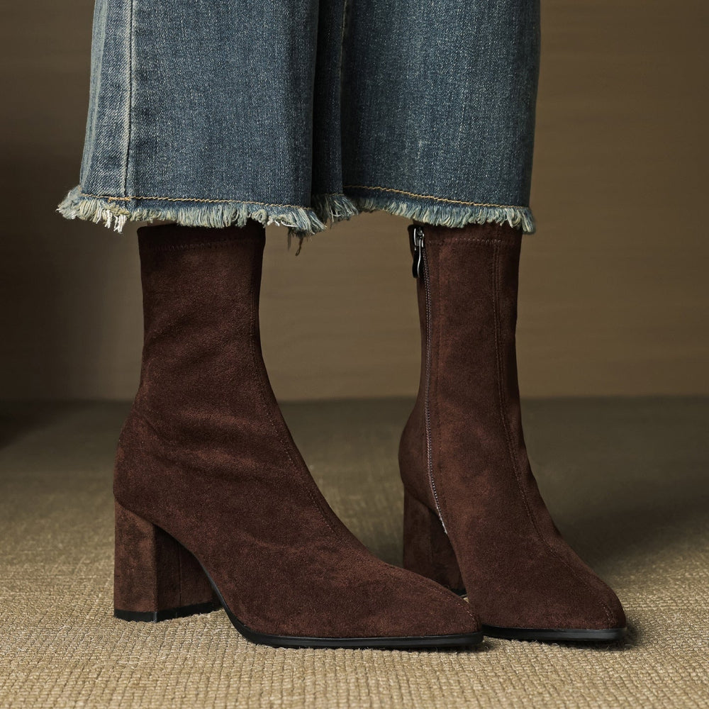 Women's Cowboy Boots Ankle Block Heels | Western Boots  - Image 1