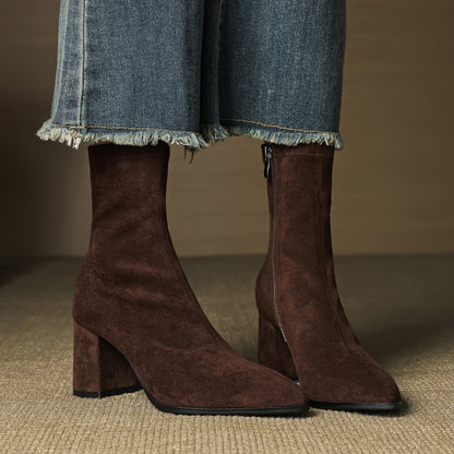 Women's Cowboy Boots Ankle Block Heels | Western Boots  - Image 1