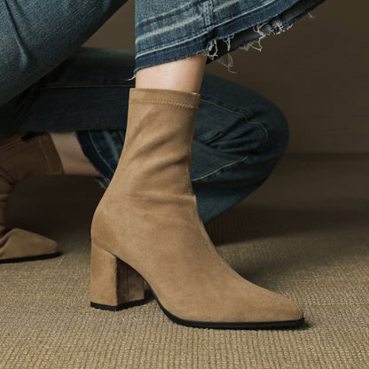Women's Cowboy Boots Ankle Block Heels | Western Boots  - Image 14