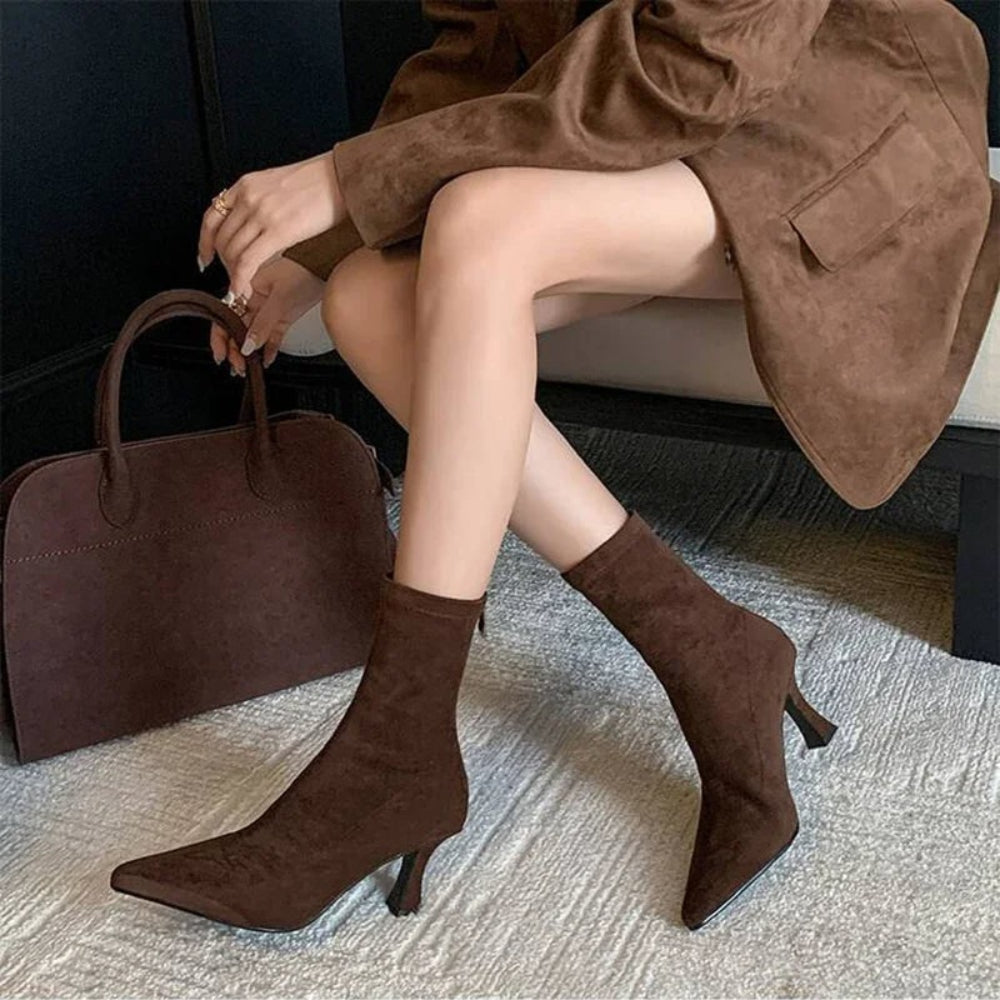 Women's Cowboy Boots Ankle Pointed Toe | Mid Heel Boots  - Image 1